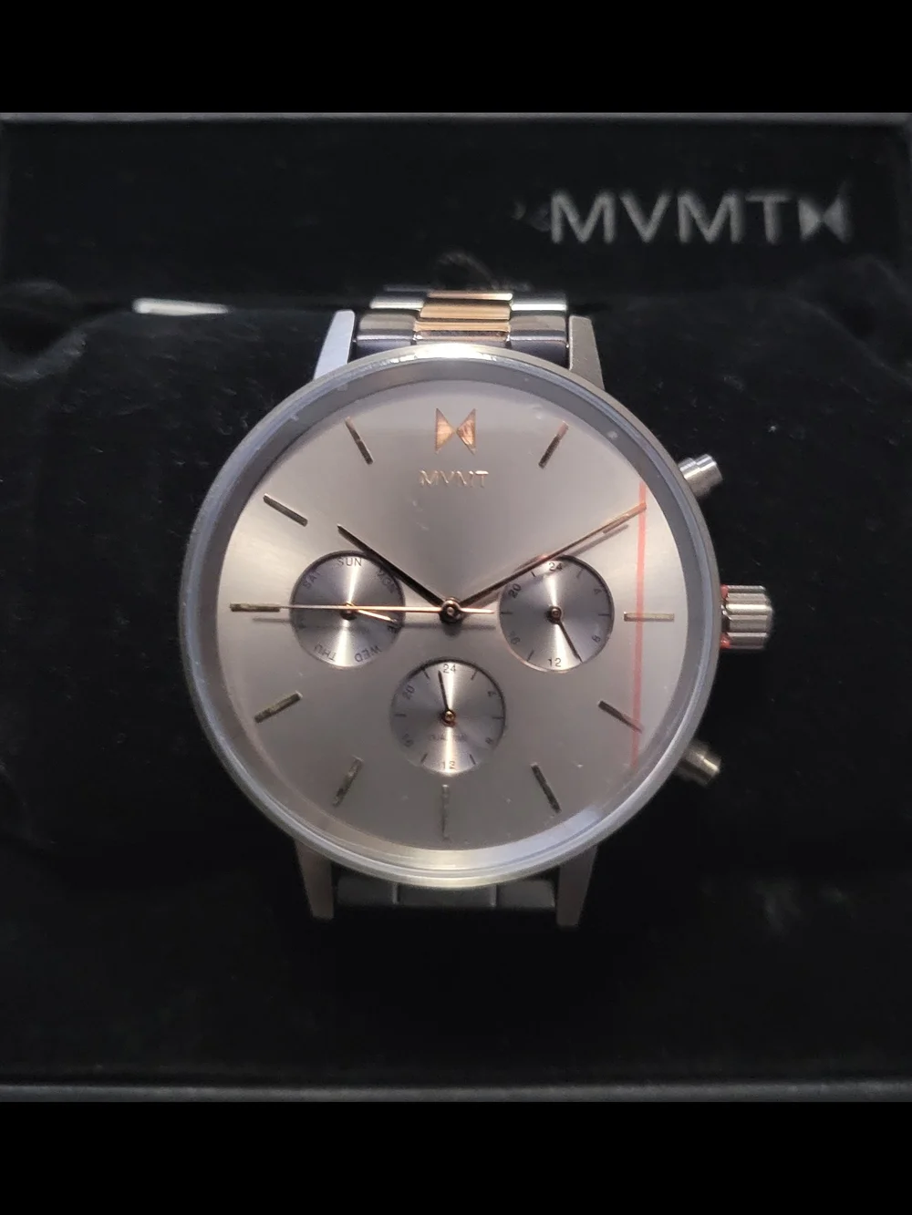 MVMT Women's Chronograph Watch in Rose Gold and Gray-Taupe